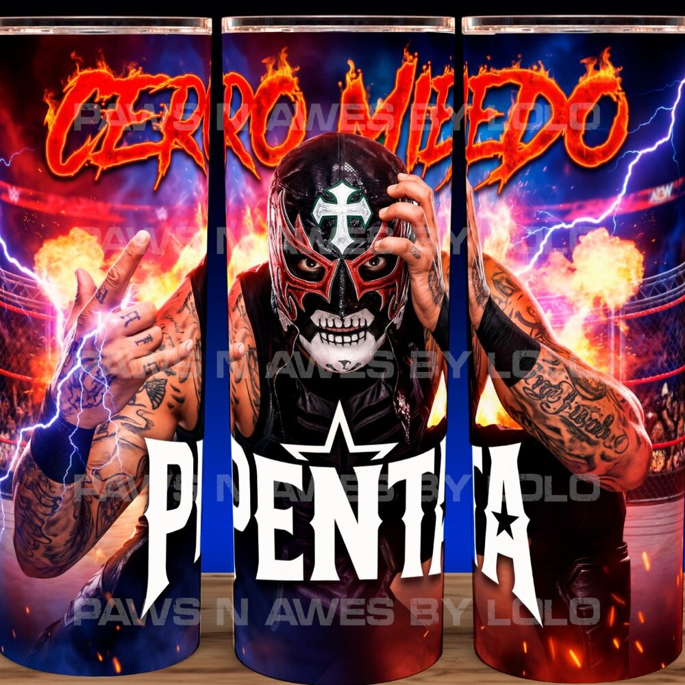 Penta Wrestling Luchador Champion Cero Miedo Cup Mug Tumbler 20oz